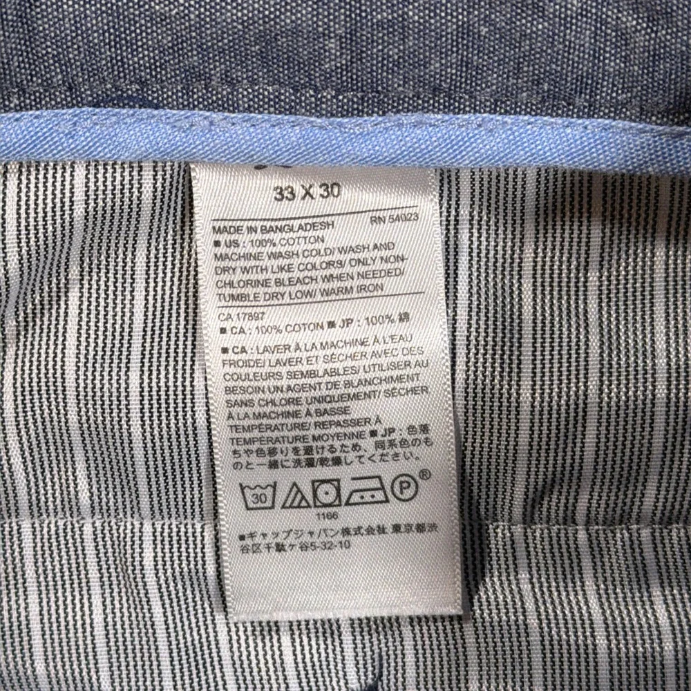 Banana Republic Chino Pants Mens 33x29 Blue Aiden Fit Cotton Casual Trousers